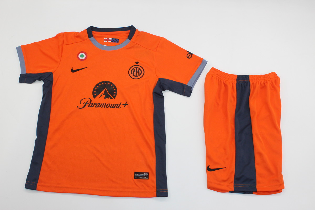 Kids-Inter Milan 23/24 Third Orange Soccer Jersey